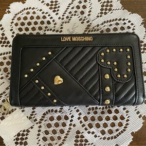SOLD -Love Moschino quilted hearts wallet